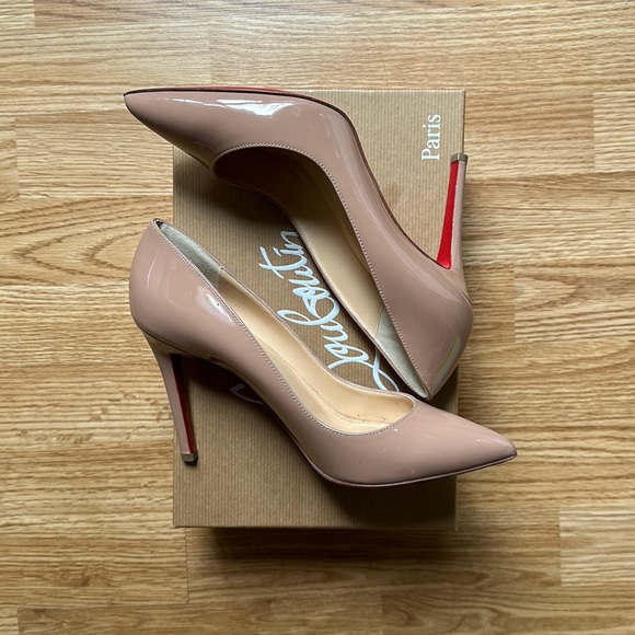 Christian Louboutin Pigalle 100 Nude Patent Leather (size 37.5 EU) - Picture 1 of 16